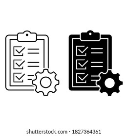 Project management vector icon set. business process illustration sign collection. connection symbol.