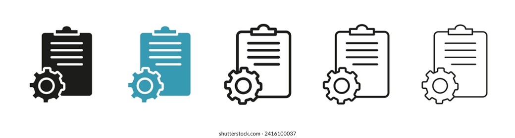 Project Management Vector icon Set. Folder Assignment Data Vector symbol for Ui Designs.