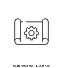 Project management vector icon symbol isolated on white background