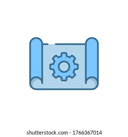 Project management vector icon symbol isolated on white background