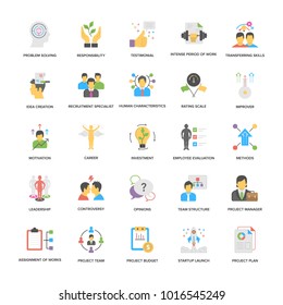 
Project Management Vector Icons Set In Flat Design 
