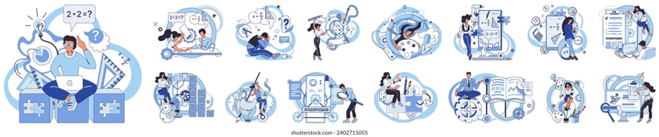 Project management vector illustration. Strategic development is essential for managing projects and achieving success Idea generation through brainstorming is critical for project management concepts