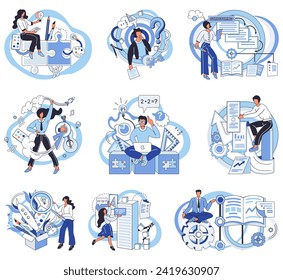 Project management vector illustration. Success in project management is achieved through careful planning and execution Intelligent decision-making is vital for success any business strategy