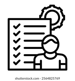 Project Management Vector Line Icon Design