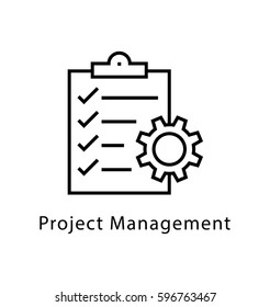 Project Management Vector Line Icon