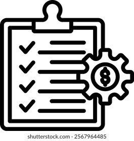 Project Management Vector Lineal Icon On White Background.