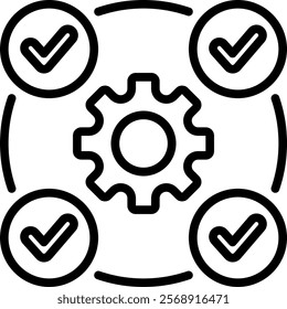 Project Management Vector Lineal Icon On White Background.