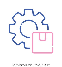 Vector de gestión de proyectos para supervisión de fabricación, icono de diagrama de Gantt, programación y asignación de recursos