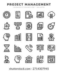 Project Management web icons in Lineal style.