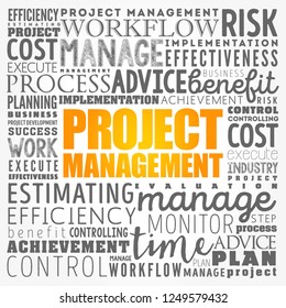 Project Management Word Cloud Collage Business Stock Vector (Royalty ...