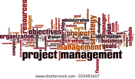 Project management word cloud concept. Vector illustration