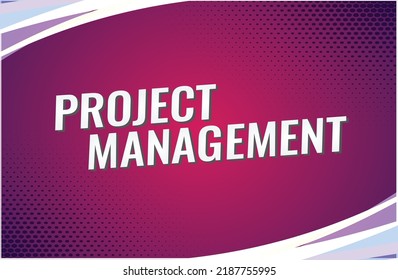 Projektmanagement Wort Konzept Vektorgrafik Stil für Social Media Landing Page, Vorlage, i, Web, Mobile App, Poster, Banner, Flyer, Hintergrund, Geschenkkarte, Coupon, Etikett, Wallpaper
