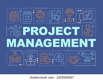 Project Management Word Concepts Dark Blue Stock Vector (Royalty Free ...