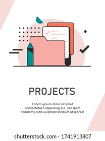 Project Management,Data Management,flat design icon vector illustration