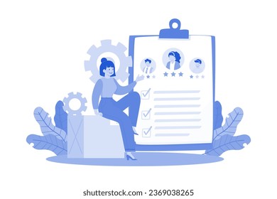 Project manager assessing team members' skills.