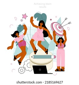 Project manager concept. Successful business project planning, development and scheduling. Management and marketing strategy. Vector illustration in cartoon style