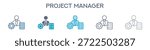 Project Manager Element For Design Graphic - Multi Styles. Vector Illustration Of Two Colored And Black. Multiple Icons Designs Can Be Used For Mobile, Ui, Web