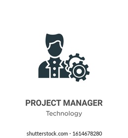 Project manager glyph icon vector on white background. Flat vector project manager icon symbol sign from modern technology collection for mobile concept and web apps design.