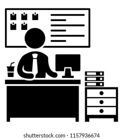 
A project manager having project plans  in office with the laptop
