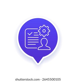 project manager icon, line vector design