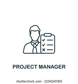 Project Manager icon. Monochrome simple Business Intelligence icon for templates, web design and infographics