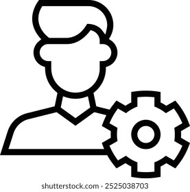 ícone do gerente de projeto. Design de estilo linear fino isolado em fundo branco