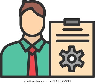 Project Manager Outline Filled Style Icon