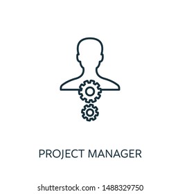 Project Manager outline icon. Thin line concept element from risk management icons collection. Creative Project Manager icon for mobile apps and web usage.