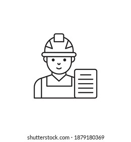 Project Manger Vector Outline Icon Style Illustration. EPS 10 File 