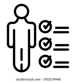 Project member icon. Outline project member vector icon for web design isolated on white background