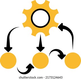 Project menagement team work, illustration, vector on a white background.