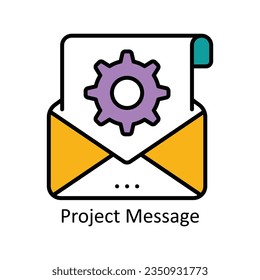 Project Message Filled Outline Icon Design illustration. Product Management Symbol on White background EPS 10 File