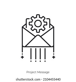 Project Message icon. Outline style icon design isolated on white background