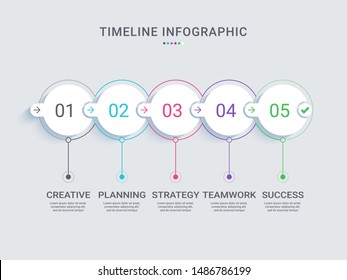 Project Milestone Timeline Infographic Template. Modern Thin Line  Business Concept Infographics with Options for Brochure, Diagram, Workflow. Vector EPS 10