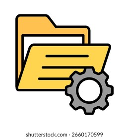 Ilustración vectorial de iconos de color de contorno de proyecto