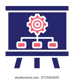 Ilustración vectorial de estilo de relleno de color de icono de Plan de proyecto