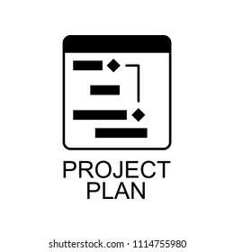 project plan icon. Element of Software development signs with name for mobile concept and web apps. Detailed project plan icon can be used for web and mobile on white background