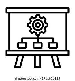 Ícone do plano de projeto Estilo de linha Ilustração do vetor