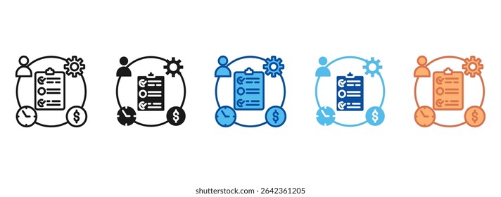 Project Plan Icon Set Multiple Style Collection