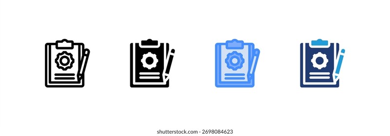 project plan icon set multiple style collection. Vector illustration.