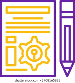 Línea de Plan de proyecto Diseño de icono de Vector de dos colores