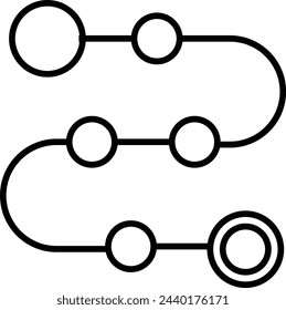 Project plan vector icon. Journey path sign. Business guideline vector icon. Project timeline vector symbol. Route navigate line sign in black for UI designs., isolated on transparent background.