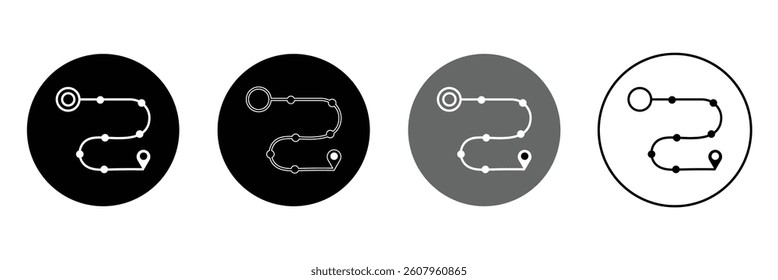 Project plan vector icon set. Project plan vector symbol. Journey path sign. Business guideline vector icon. Project timeline vector symbol. Route navigate line sign for UI designs. EPS 10 .