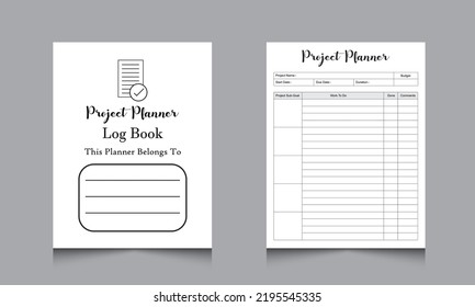 Project Planner Log Book. Business Management Logbook. Task Planner Checklist. Project Planner Journal