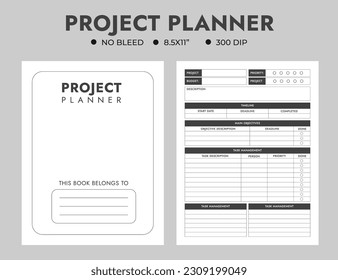 Project Planner Logbook Or Notebook Journal