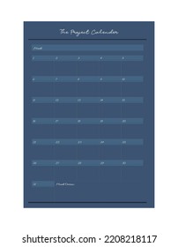 Project Planner And Project Tracker Template. Clear And Simple Printable. Business Organizer Page.