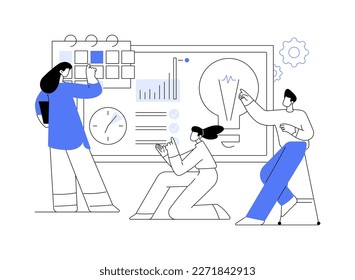 Project planning abstract concept vector illustration. Project plan creation, schedule management, business analysis, vision and scope, timeline and timeframe estimate, document abstract metaphor.