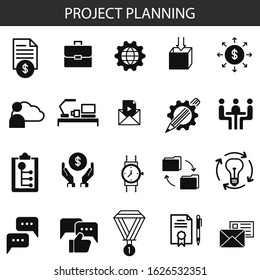 Project planning business vector icon set. New trendy vector symbols