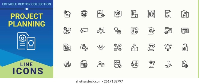 Project Planning icon. Contains such icons as manager, management, teamwork, project and more. Project Management icon pack. Minimalist editable vector. Editable stroke. Pixel Perfect.