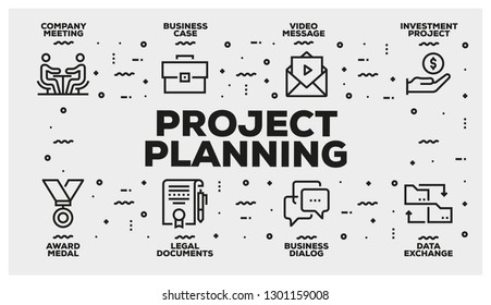 PROJECT PLANNING LINE ICON SET
